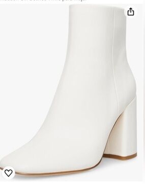 Madden Girl White Pointed Toe Block Heel Ankle Boots